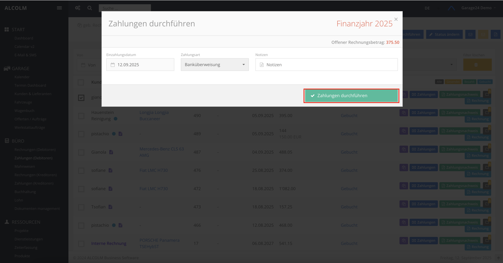 Auf Zahlung durchführen klicken